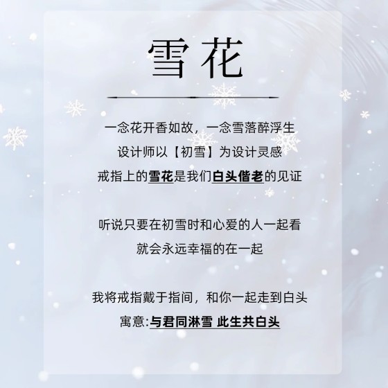 雪花情侣戒指男女款一对戒小众高级感设计送情人节生日礼物批发